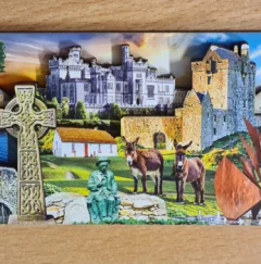 Colorful Galway souvenir fridge magnet from Eyre Square gift shop